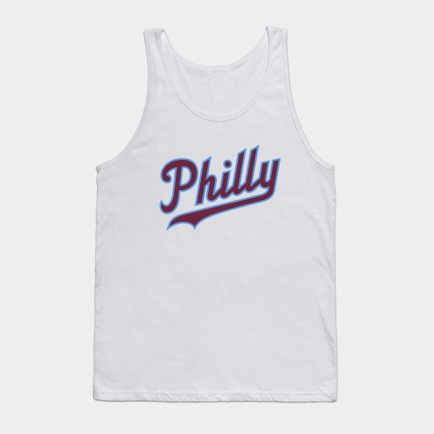 Philly Script - White/Burgundy Tank Top by KFig21